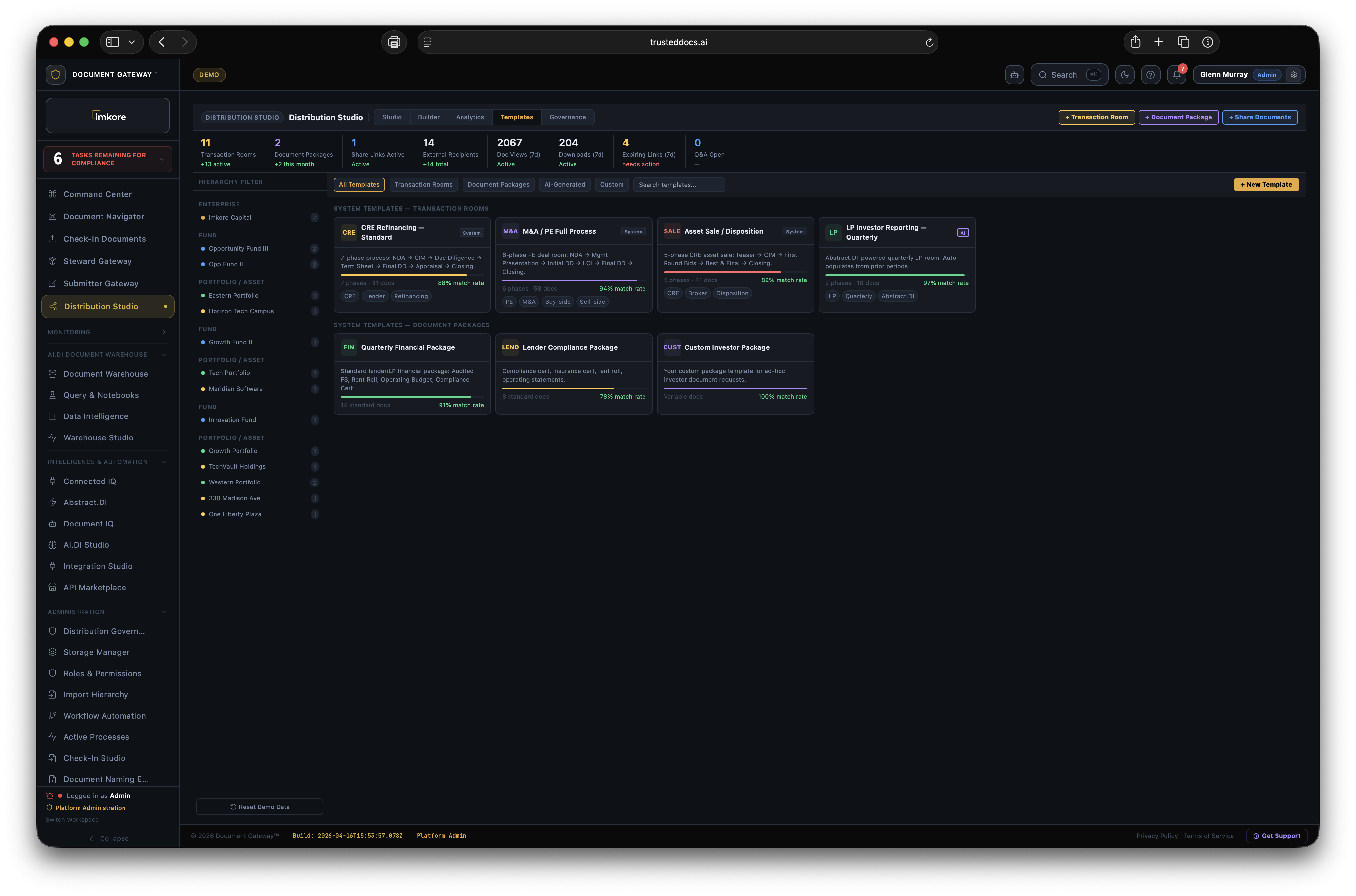 Distribution Studio templates