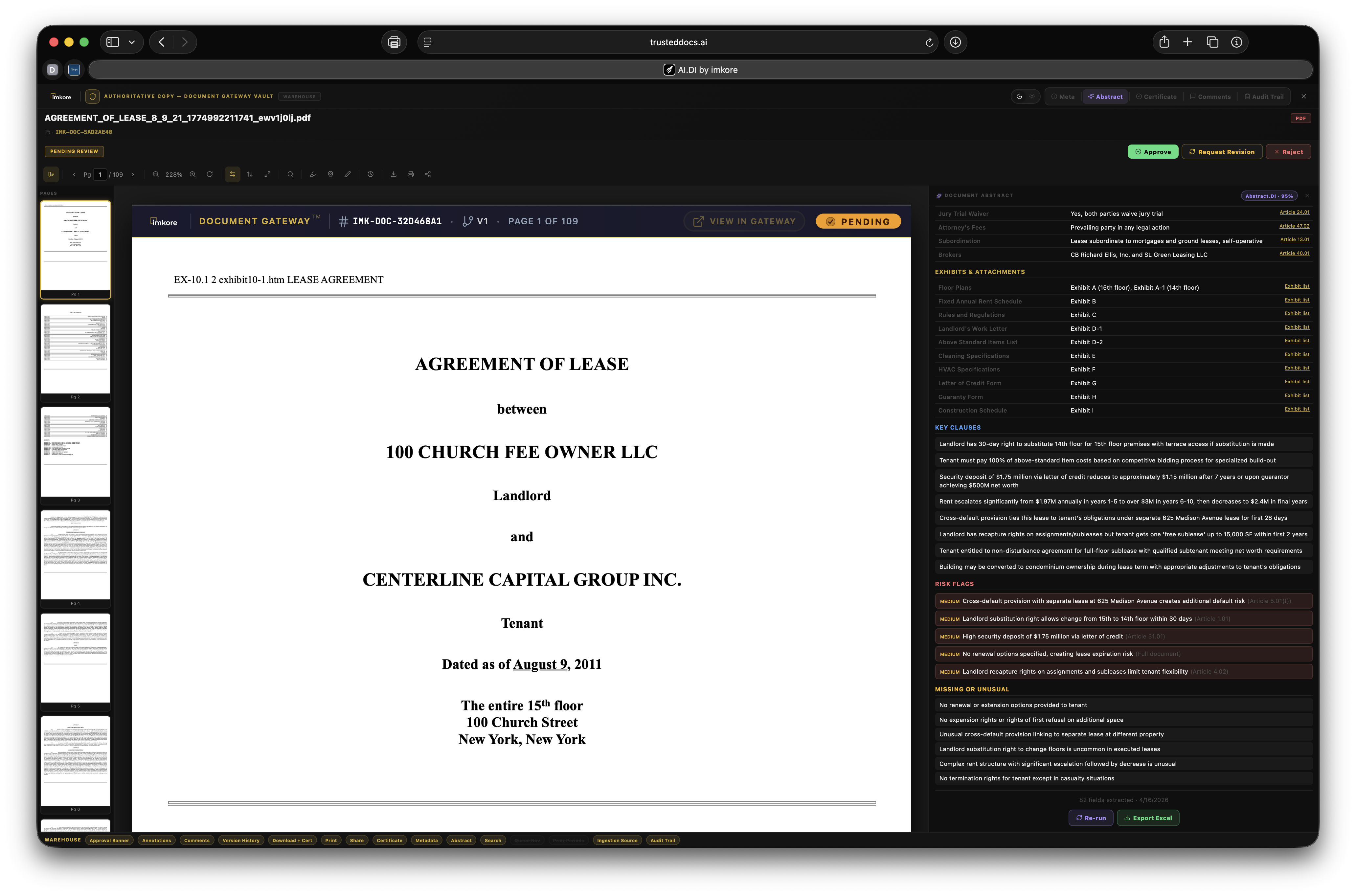 Document viewer risk flags