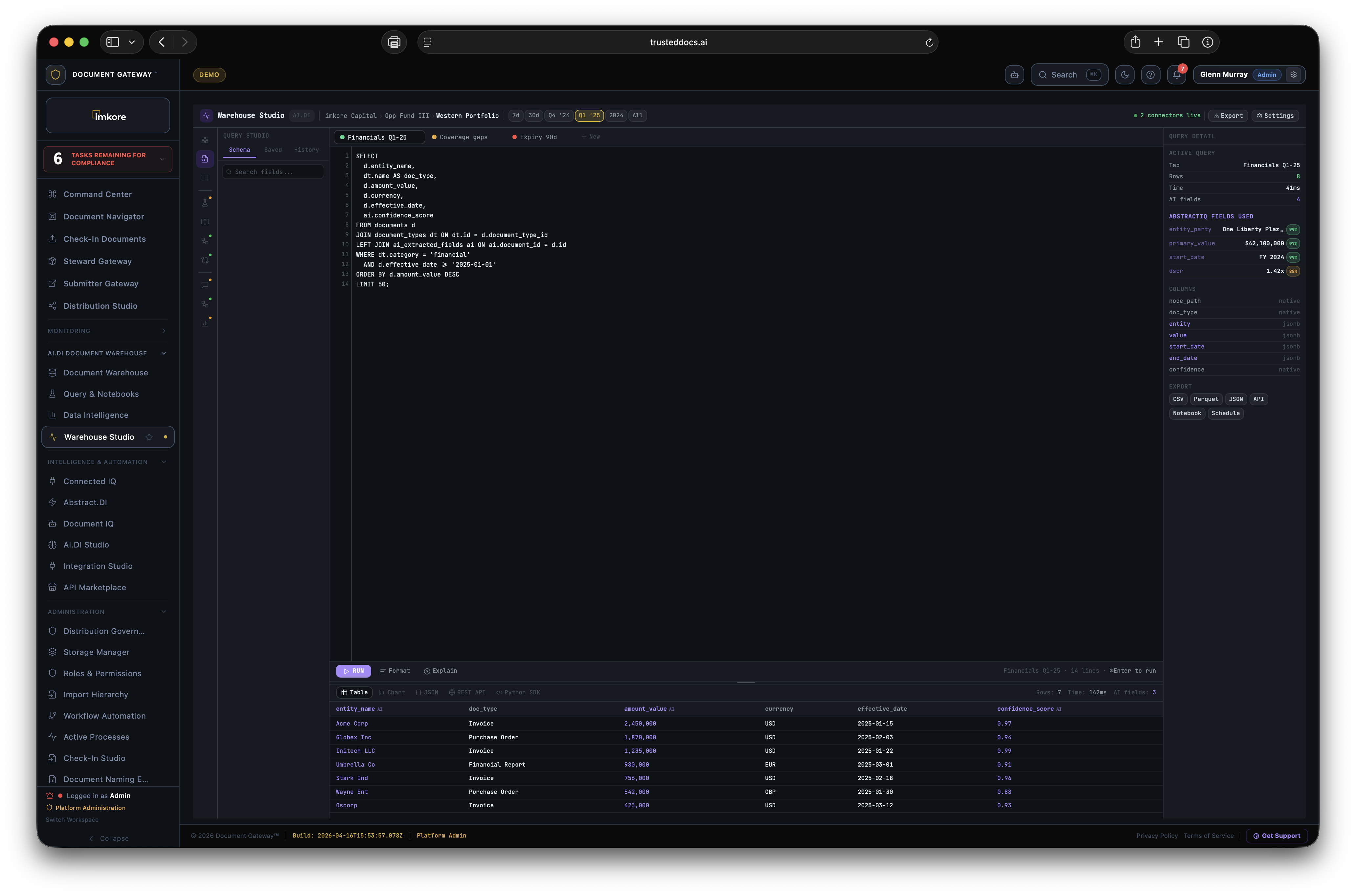 Warehouse Studio SQL